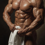 Muscular Torso Oil Painting Print, Classical Bodybuilder Fine Art, Masculine Fitness Wall Decor