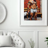 Iron Flesh Gym Art Print: Tattooed Male Erotic Fitness Poster