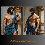 Heracles Mythic Fantasy Art Print Set: Greek Mythology Illustration