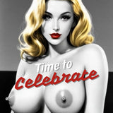 Vintage Pin-Up Art Greeting Card: Mature Birthday Card | Single or Set