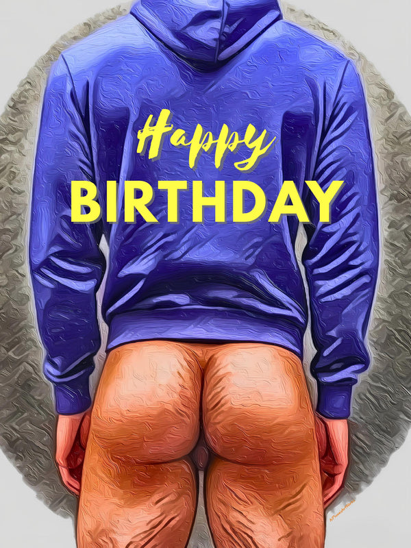 Funny Male Nude Birthday Card | Mature Humor Greeting Card