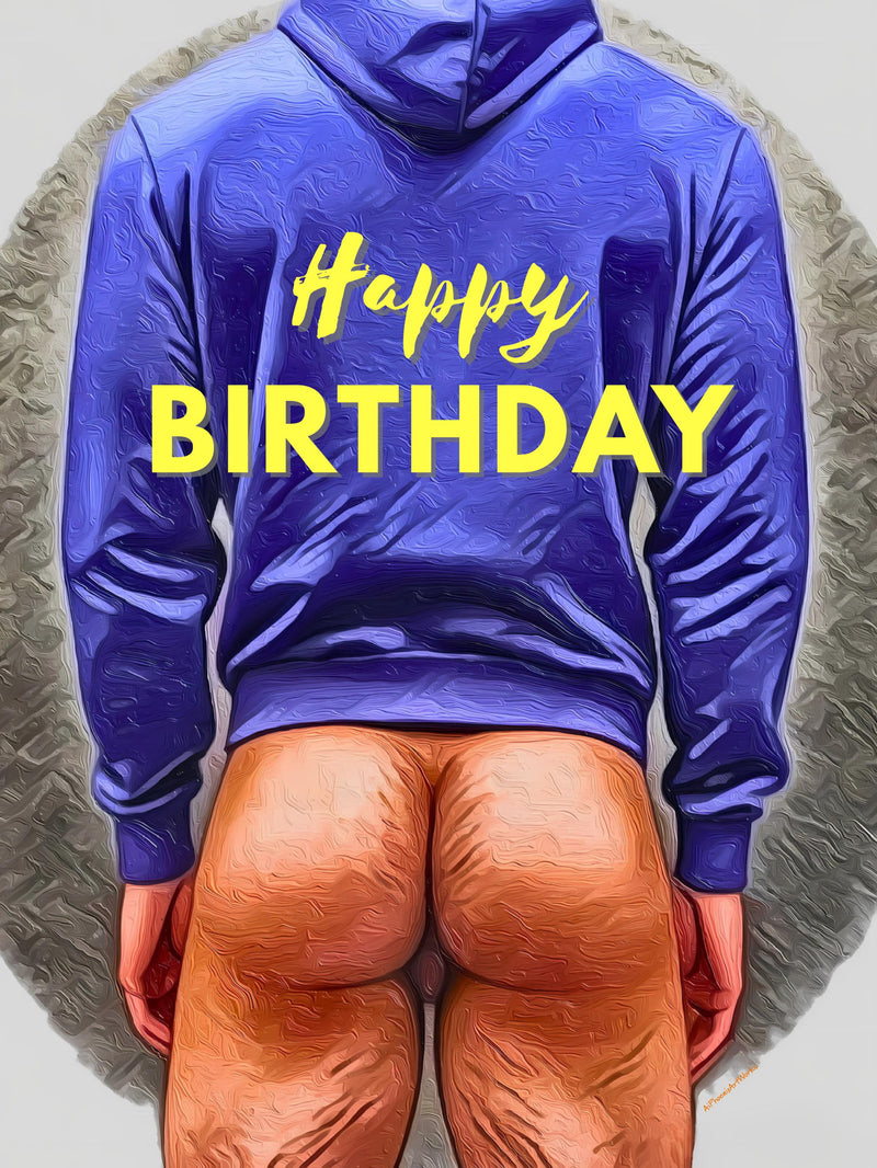 Funny Male Nude Birthday Card | Mature Humor Greeting Card