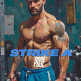 Bodybuilder Art Greeting Card | Fitness Gym Gift (4x6 Folded)