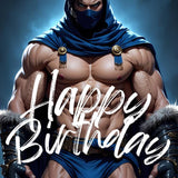 Warrior Male Art Birthday Card: Edgy Fantasy Illustration