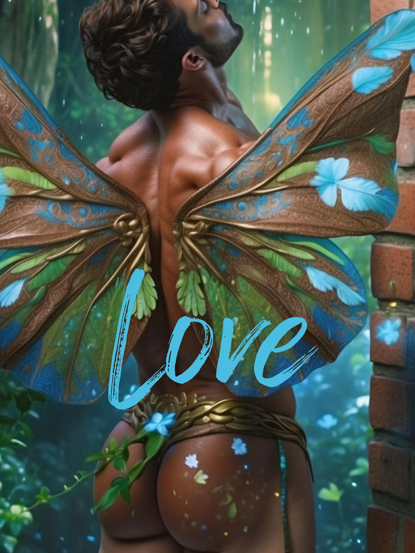 Mature Fantasy Love Card: Erotic Male Fairy Art Greeting