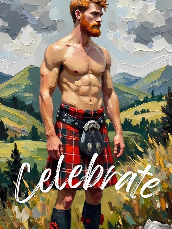 Celebrate Greeting Card | Scottish Highland Art | 4x6 Folded Card with Envelope | Mature Content | Single or Set