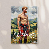 Celebrate Greeting Card | Scottish Highland Art | 4x6 Folded Card with Envelope | Mature Content | Single or Set