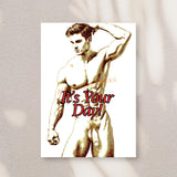 NSFW Male Pin-Up Artistic Celebrate Card | 4x6 Adult Greeting Card with Envelope | Blank Inside | Single or Set