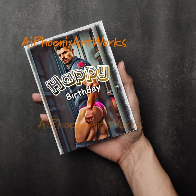 Paramedic’s Cheeky Birthday Rescue – 5x7 Folded Greeting Card