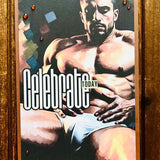 Handmade NSFW Handsome Man in Briefs with Brown Gems Celebrate Today Card, Adult Greeting Card