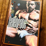 Handmade NSFW Handsome Man in Briefs with Brown Gems Celebrate Today Card, Adult Greeting Card