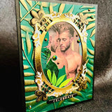 Handmade Gay Couple Gold Frame with Leaf and Jungle Motif Celebrate Card, Adult Greeting Card