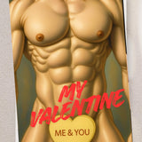 Muscular Male Torso Valentine's Day Card | LGBTQ Gay Love Art Print