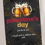 Greeting Card | Palentine's Day Beer Pals Celebration | Anti-Valentine Bro Humor | 5x7 Single/5-Pack | Black or White Background