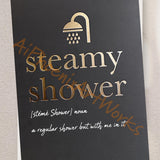 NSFW Greeting Card | Steamy Shower Definition | Cheeky Sexy Invite | Flirty Shower Pun | 5x7 Single/5-Pack