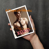 Romantic Greeting Card | Shirtless Man XOXOXO | Sexy Gay Valentine | LGBTQ Hugs Kisses | 5x7, Single/5-Pack