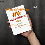 Greeting Card | Palentine's Day Beer Pals Celebration | Anti-Valentine Bro Humor | 5x7 Single/5-Pack | Black or White Background