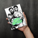 NSFW Greeting Card | Happy Birthday Bear Duo Hug | Cheeky Muscle Bears | Gay Erotic Humor | Single or 5-Pack
